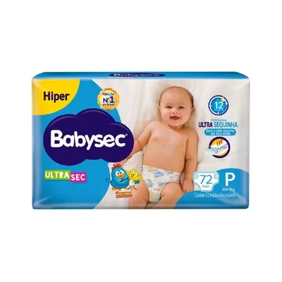 Fralda Babysec Ultrasec Hiper P com 72 Unidades